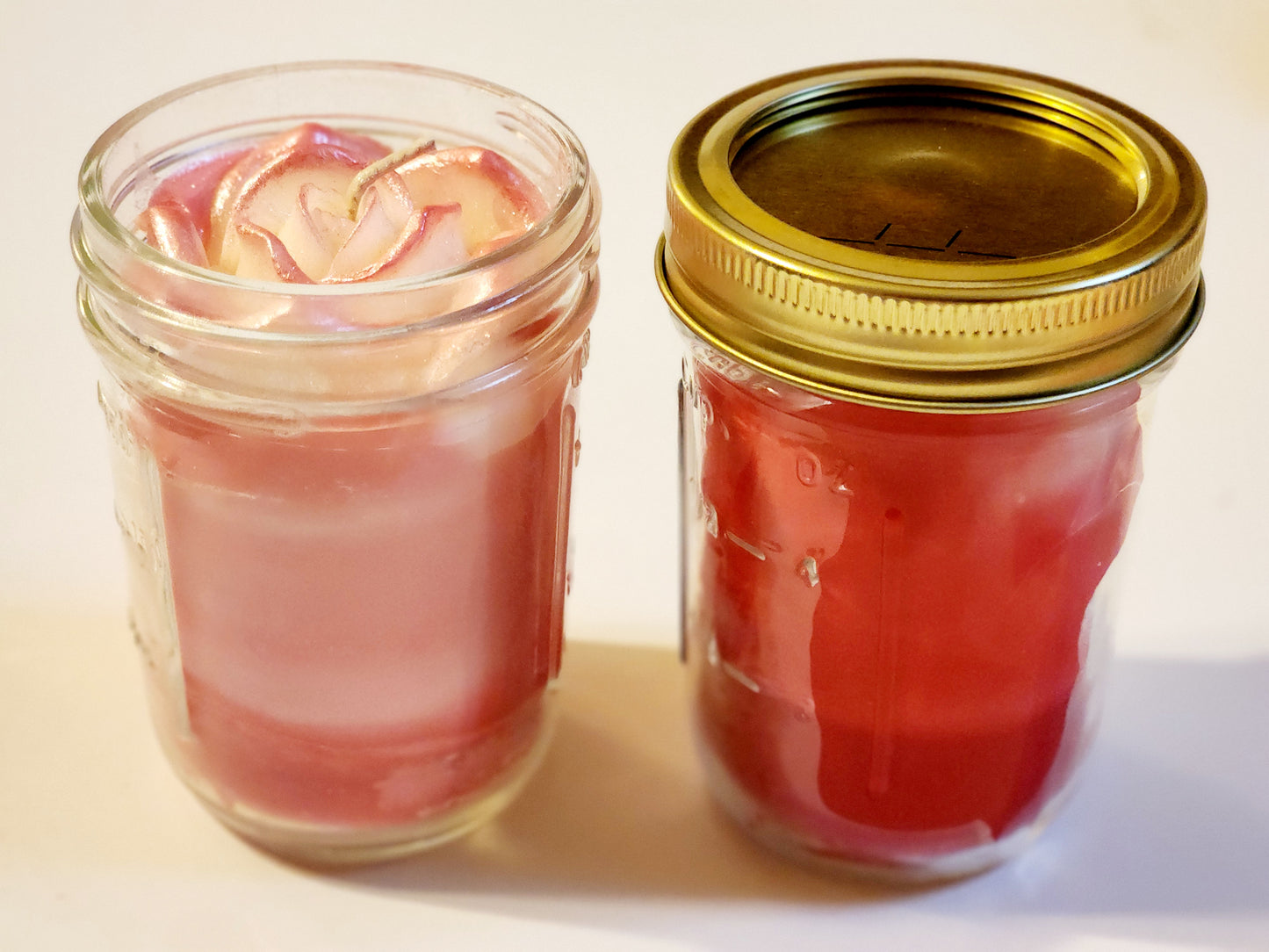 Mason Jar Candle Gift Set rose topped candles